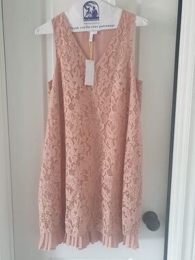 BCBGeneration Lace Mini Dress in Dusty Rose